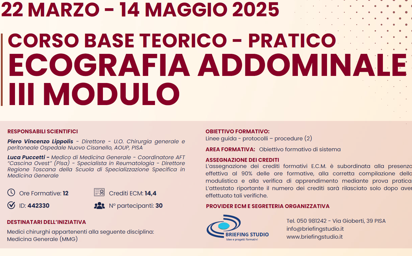 Corso Base Teorico - Pratico di Ecografia Addominale “III Modulo” 